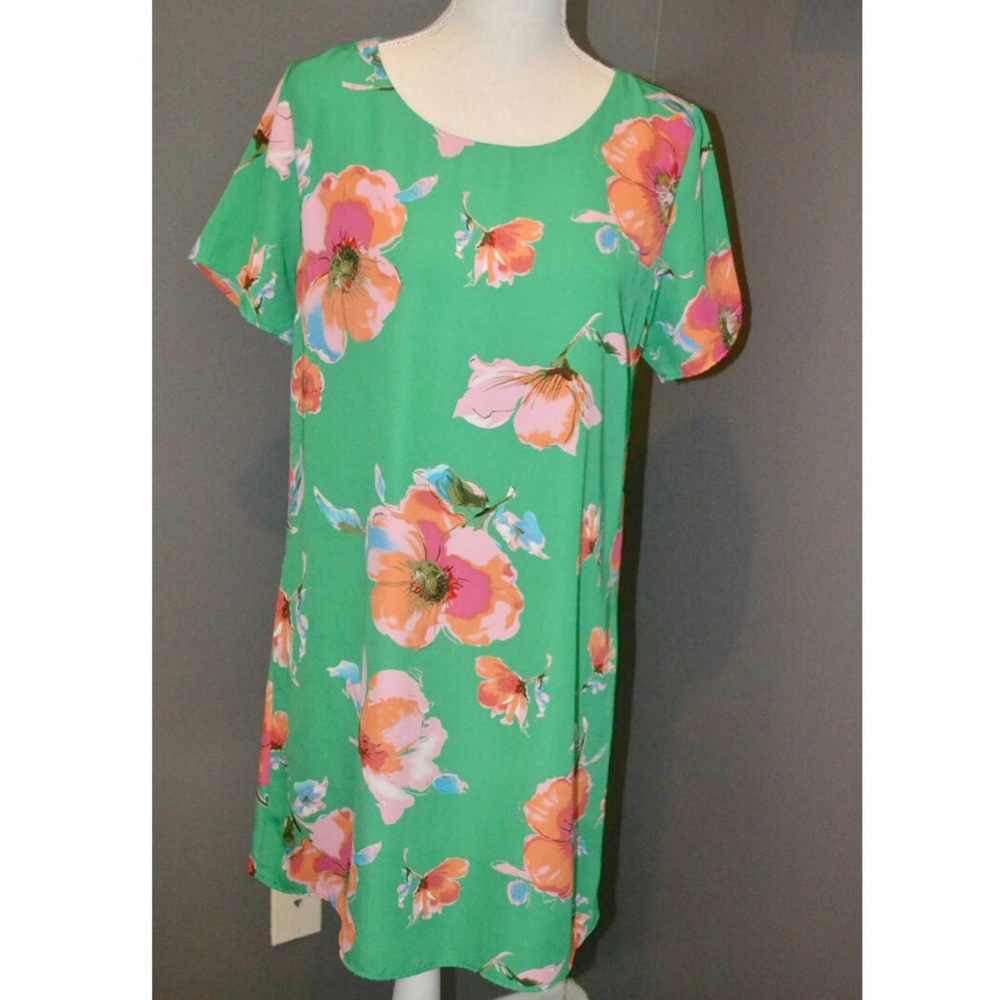 Dee Elle Green Floral Dress Size Large